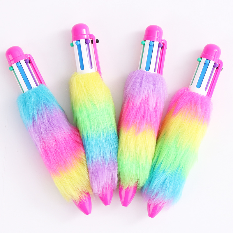 6 COLOUR FLUFFY PEN IN PVC BOX 24PCS IN DISPLAY BOX