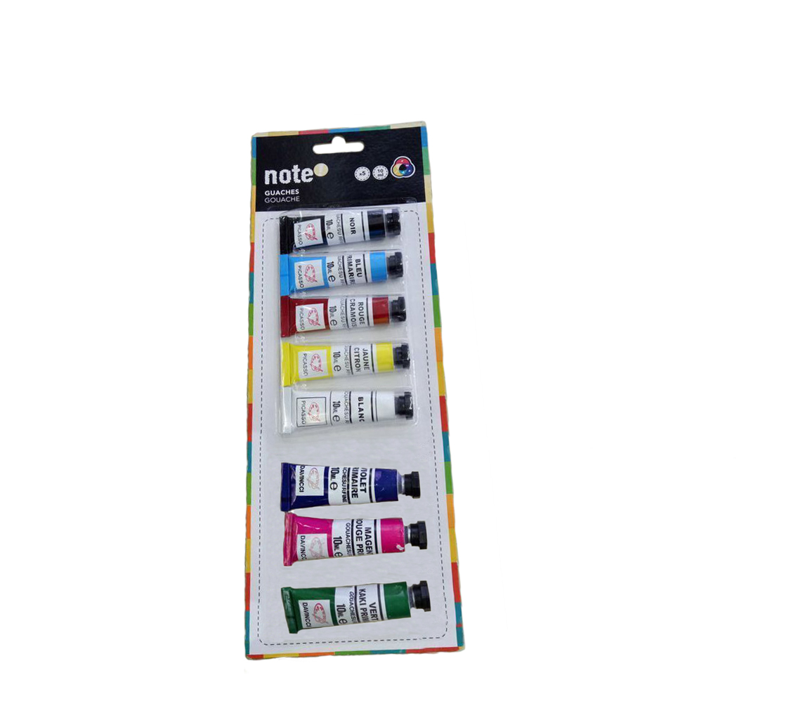 8PCS X 10ML TUBES OF QUALITY WATER COLOURS ON B/CARD